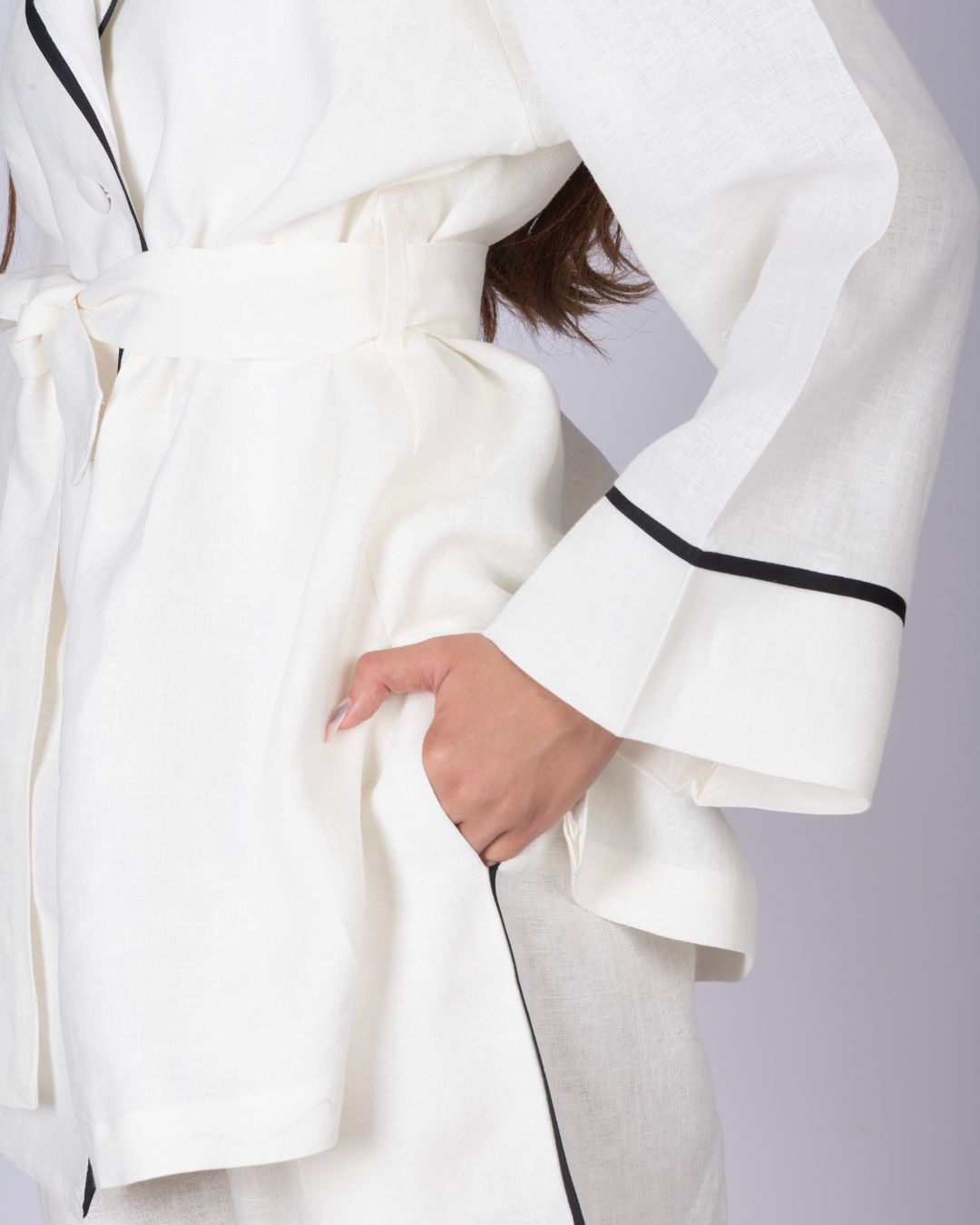 ensemble en lin blanc