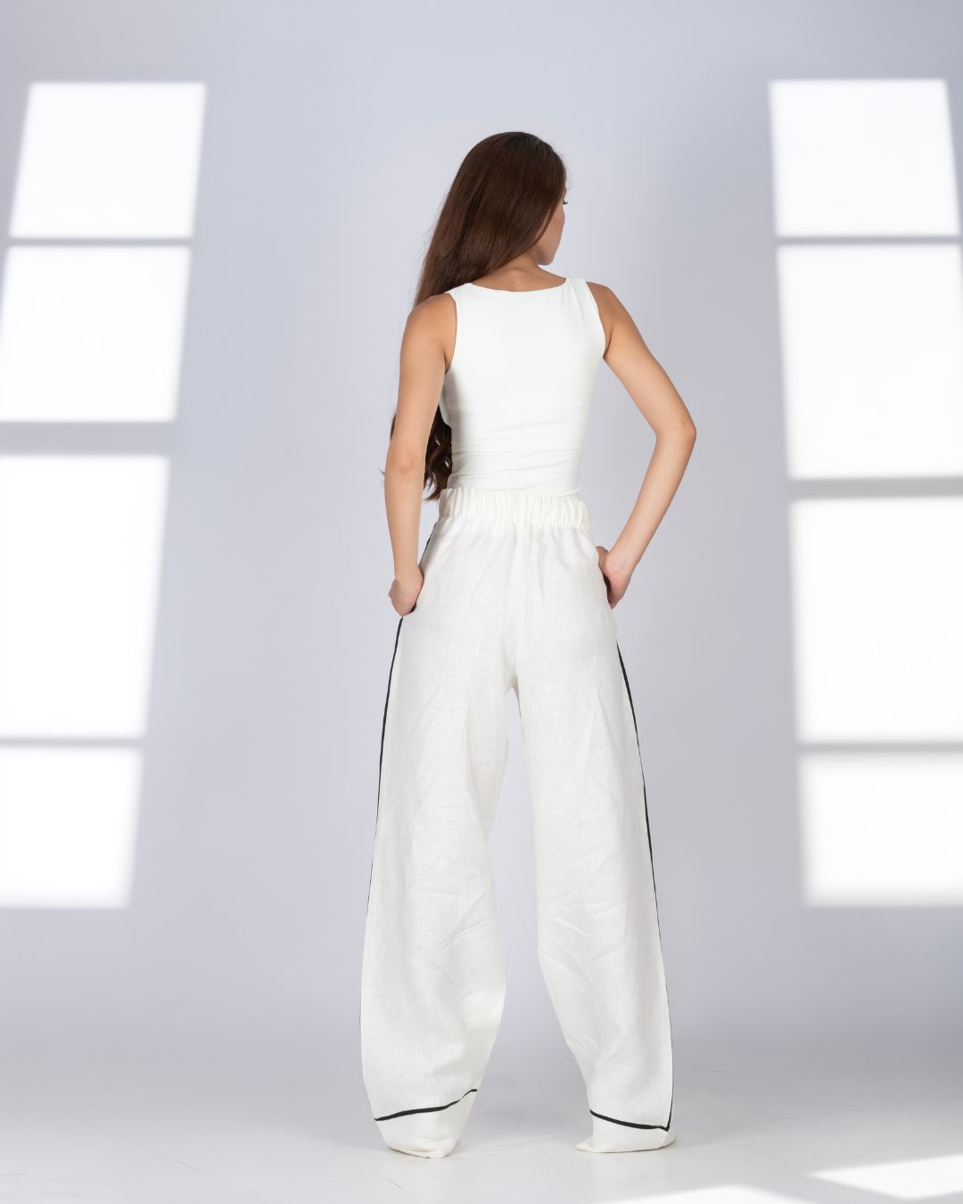 ensemble en lin blanc