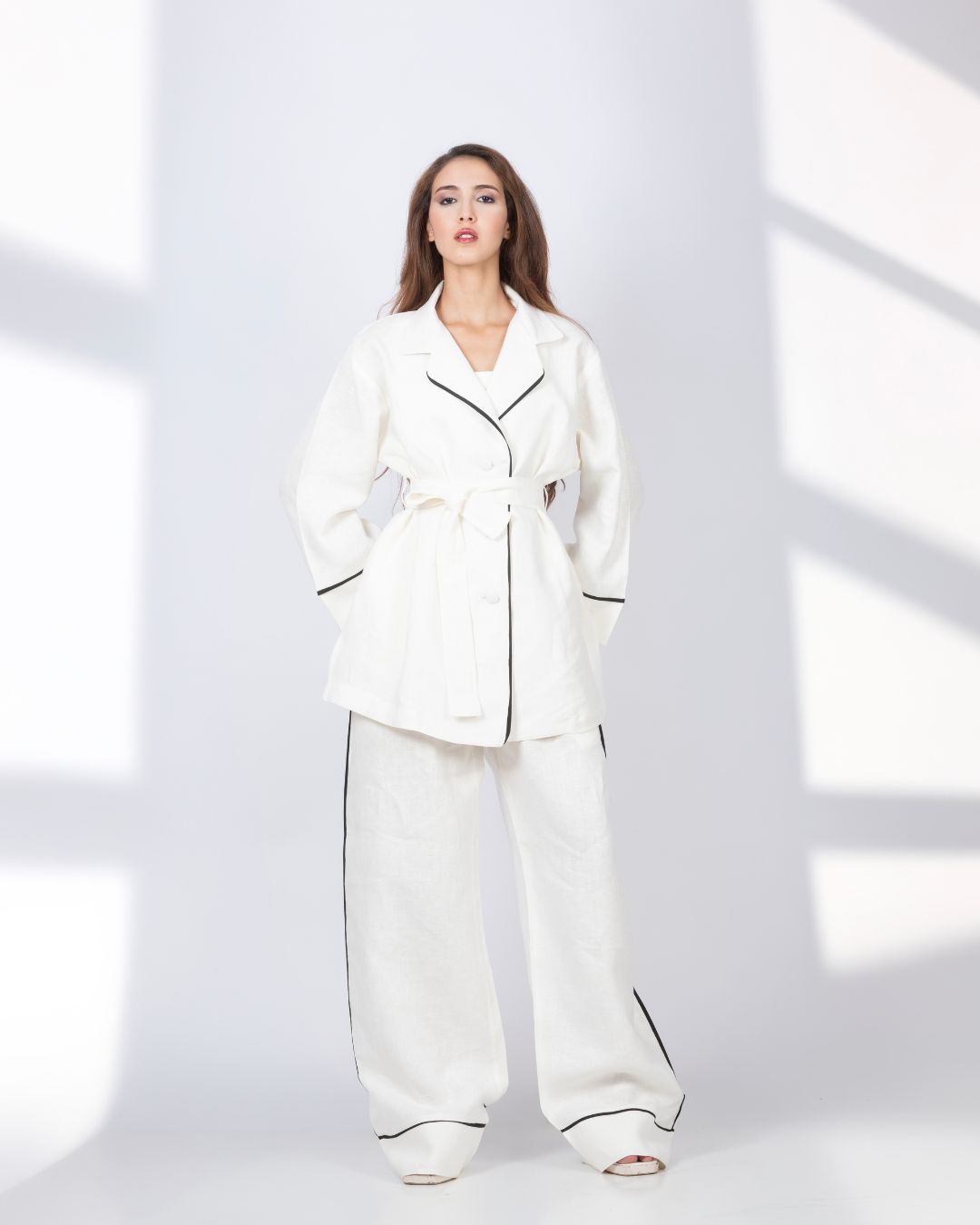 ensemble en lin blanc