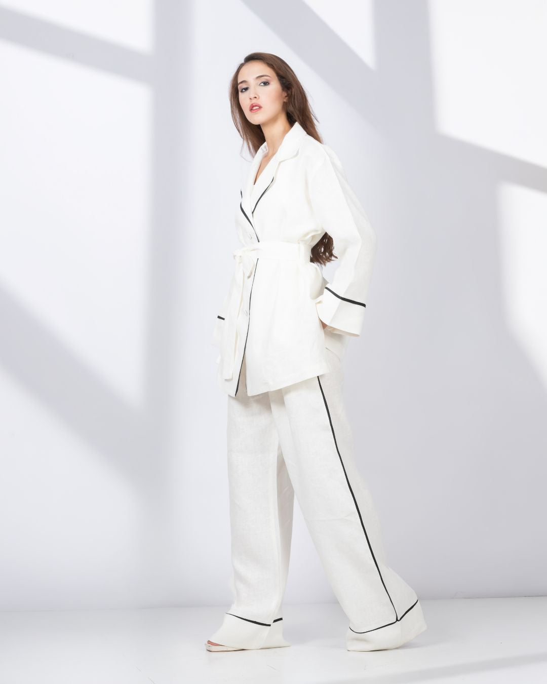 ensemble en lin blanc