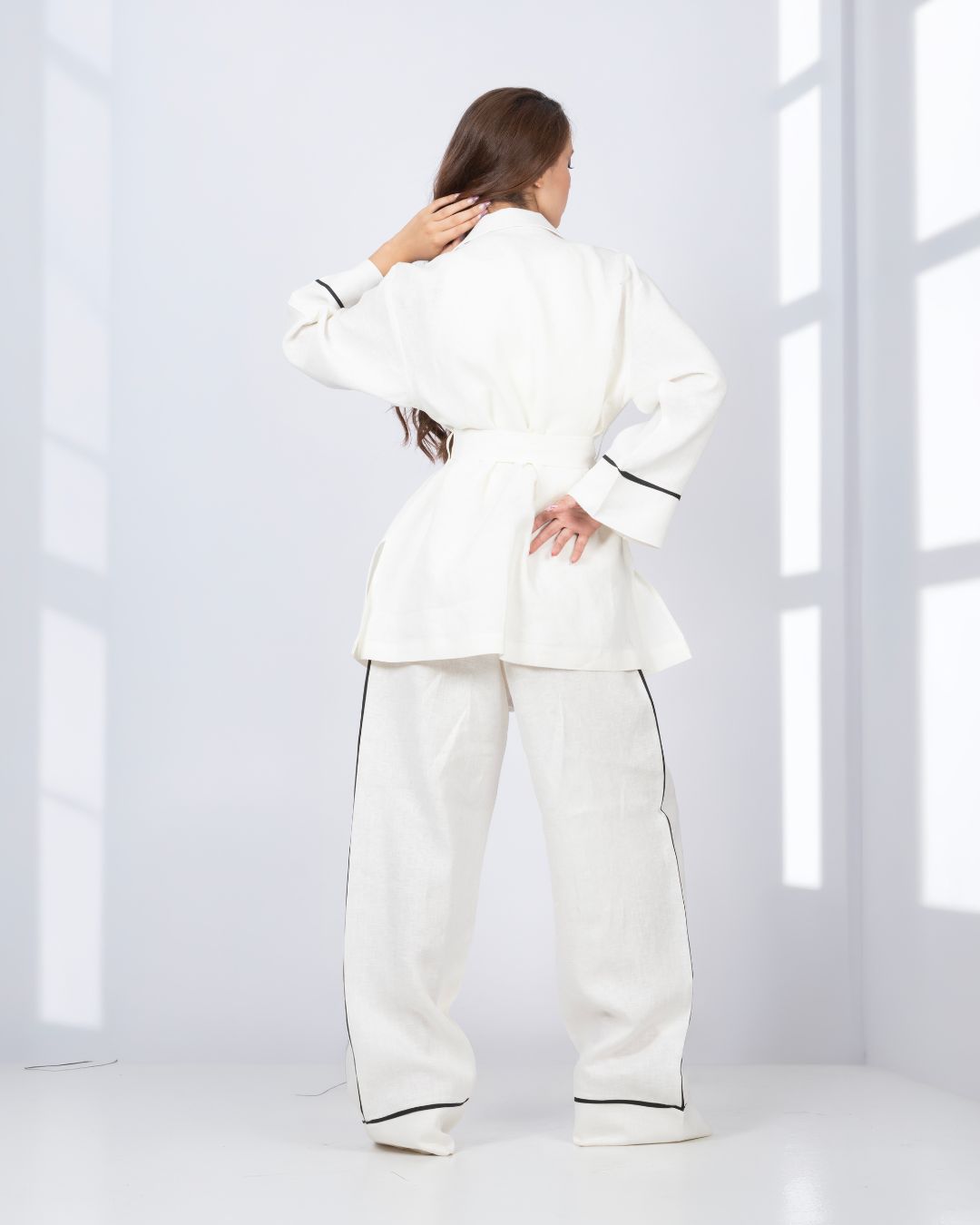 ensemble en lin blanc