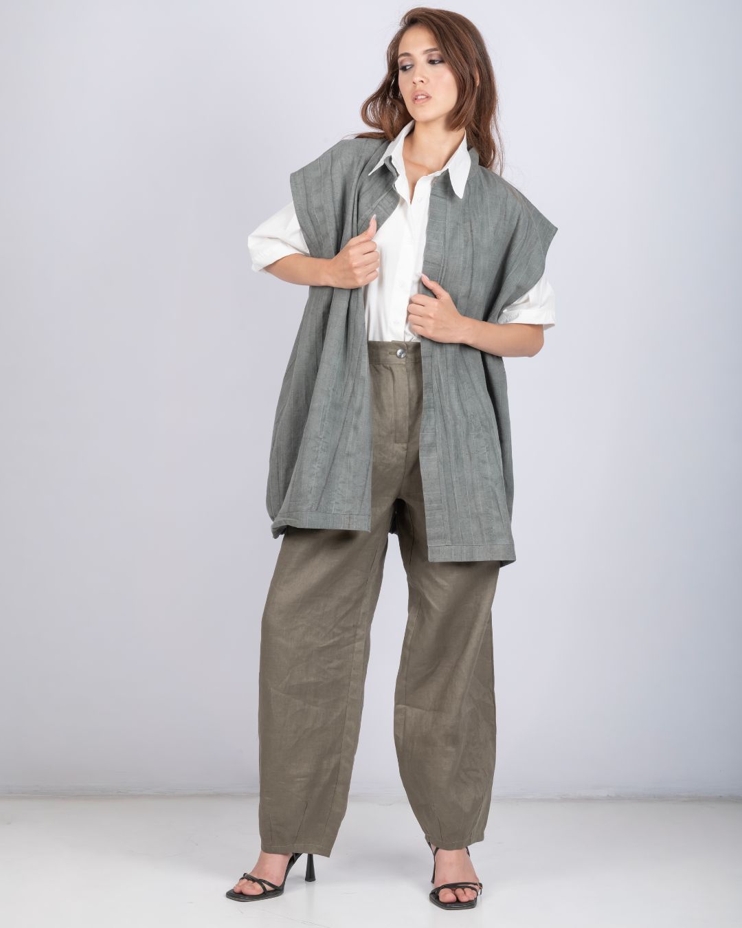 gilet oversize en lin