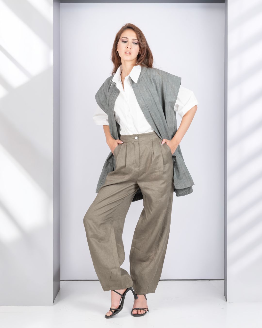 gilet oversize en lin