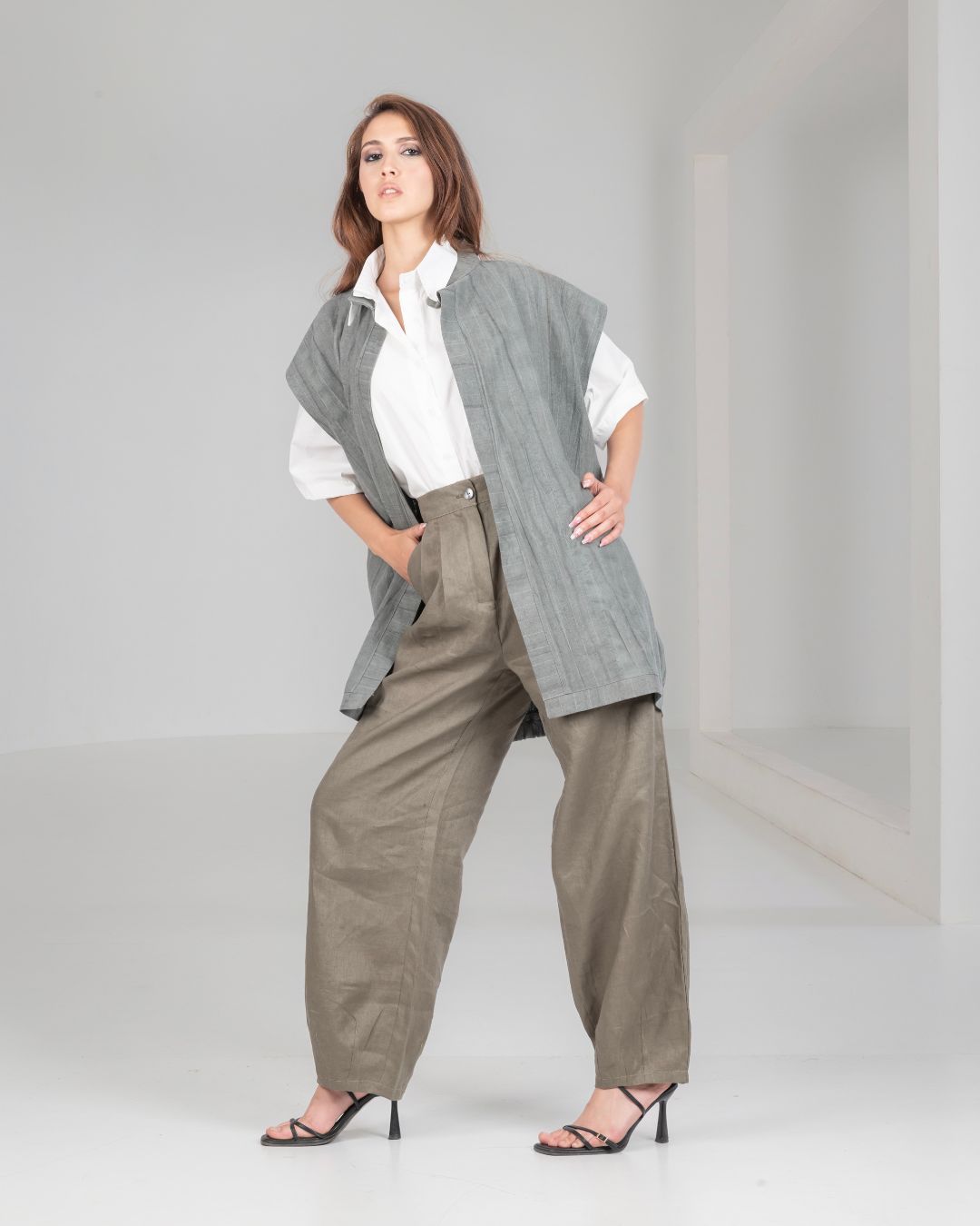 gilet oversize en lin