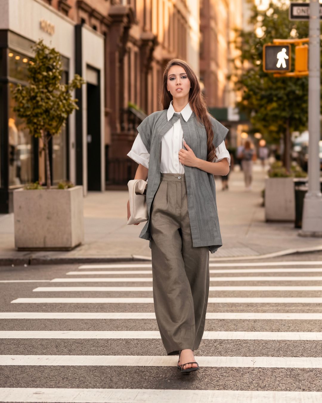 gilet oversize en lin
