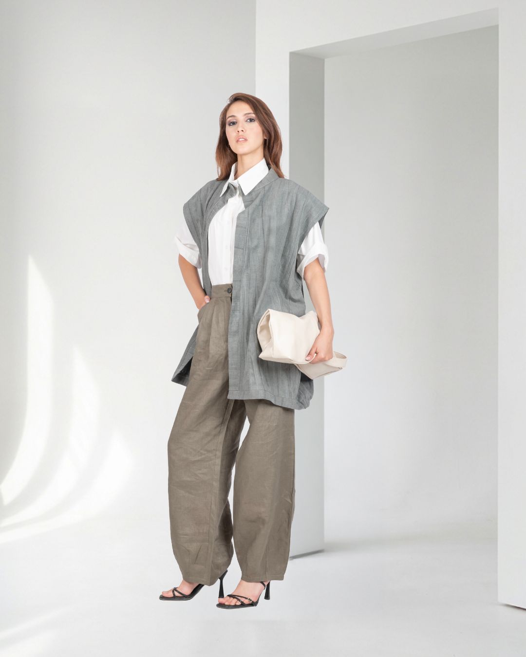 gilet oversize en lin