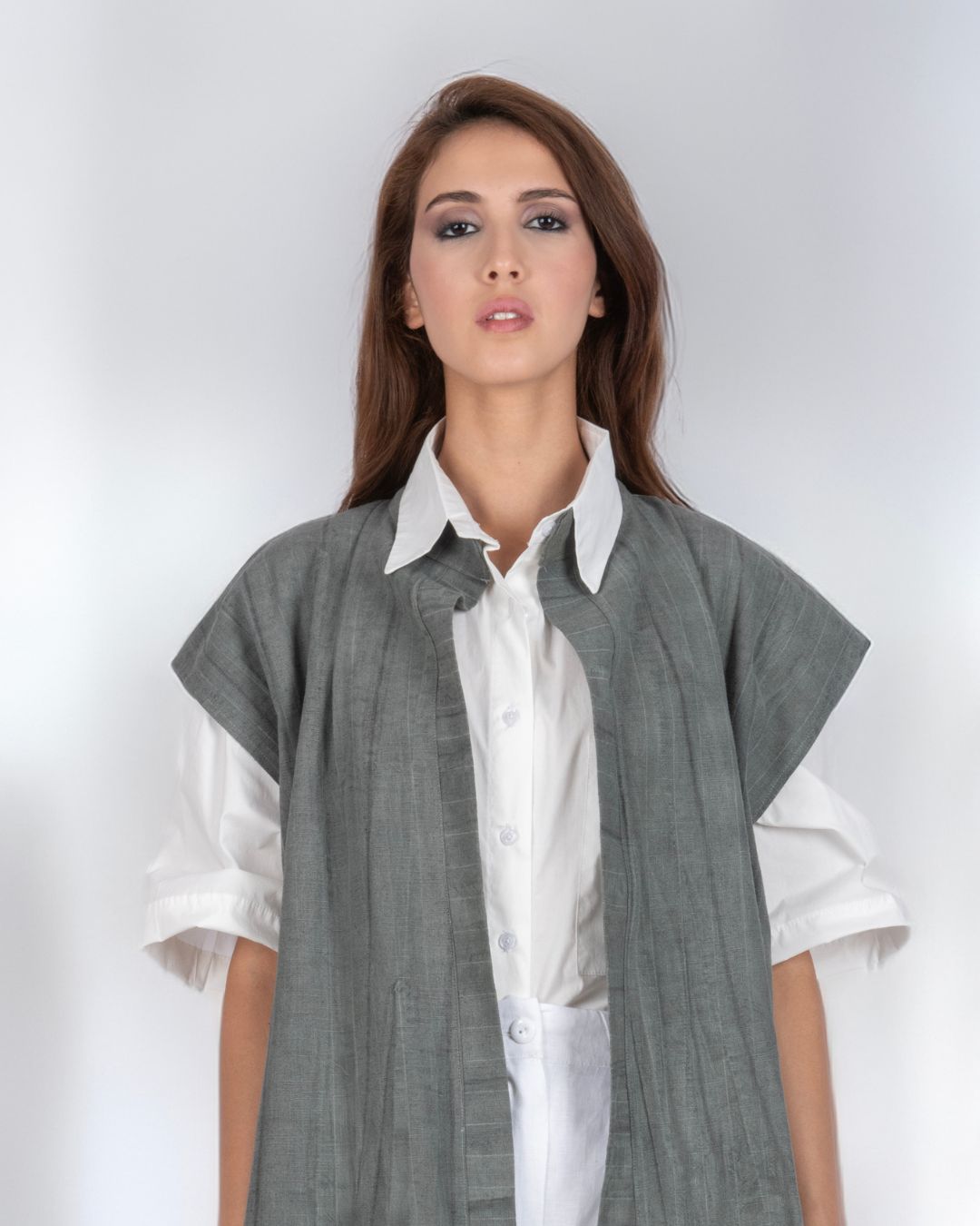 gilet oversize en lin