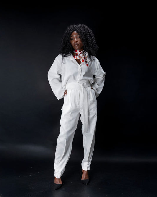 ensemble lin blanc