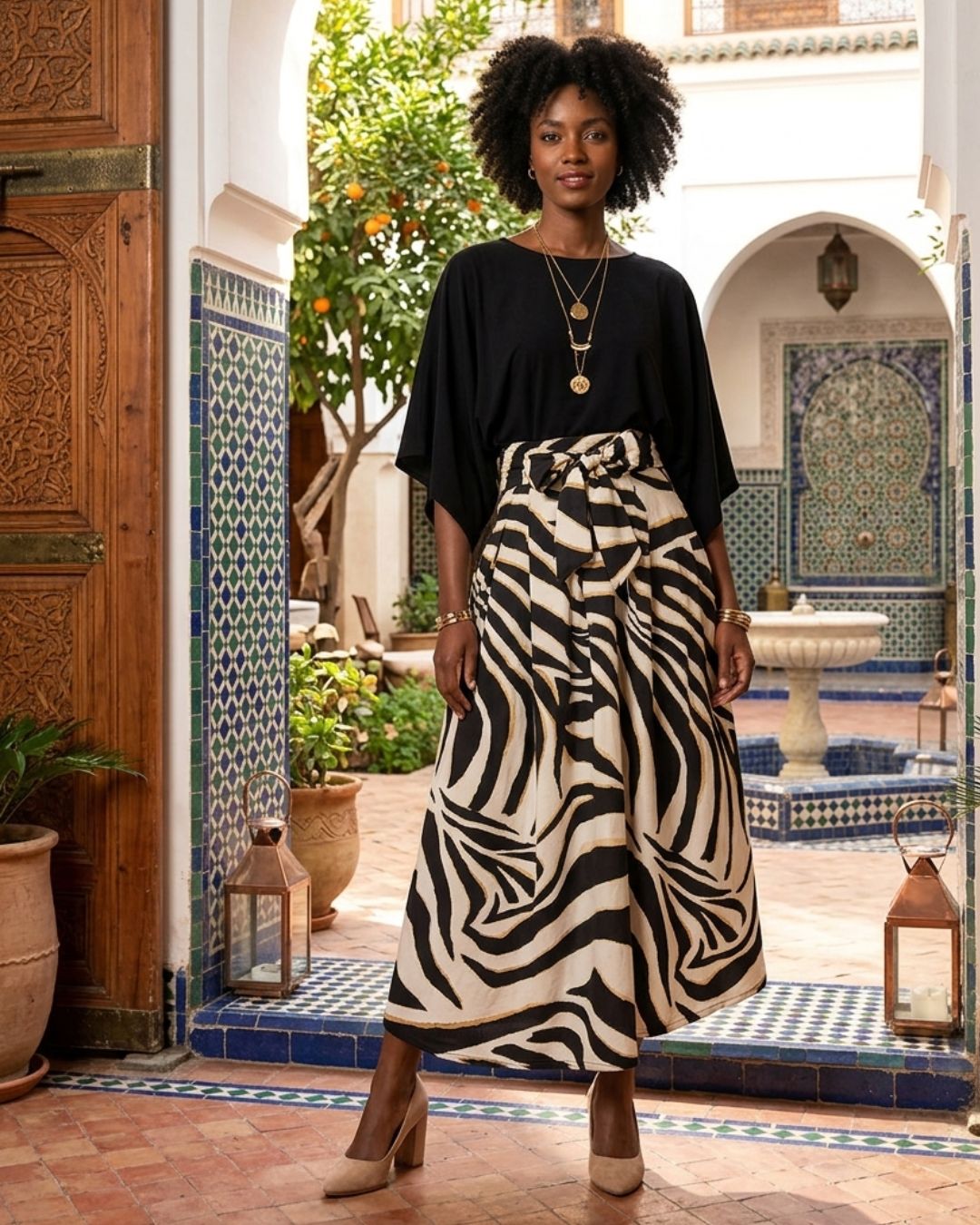 look zibra jupe et chemise