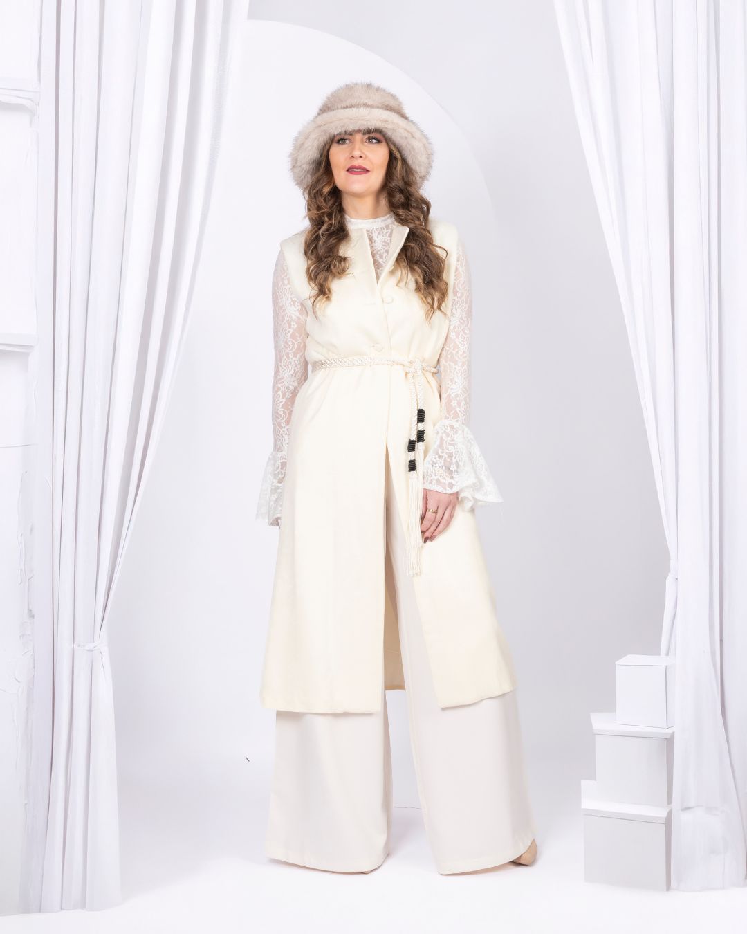 gilet long en cachemire doux