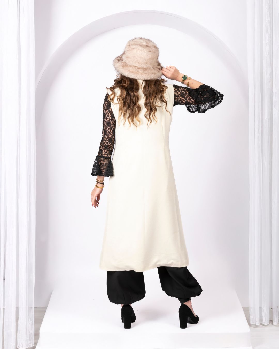 gilet long en cachemire doux