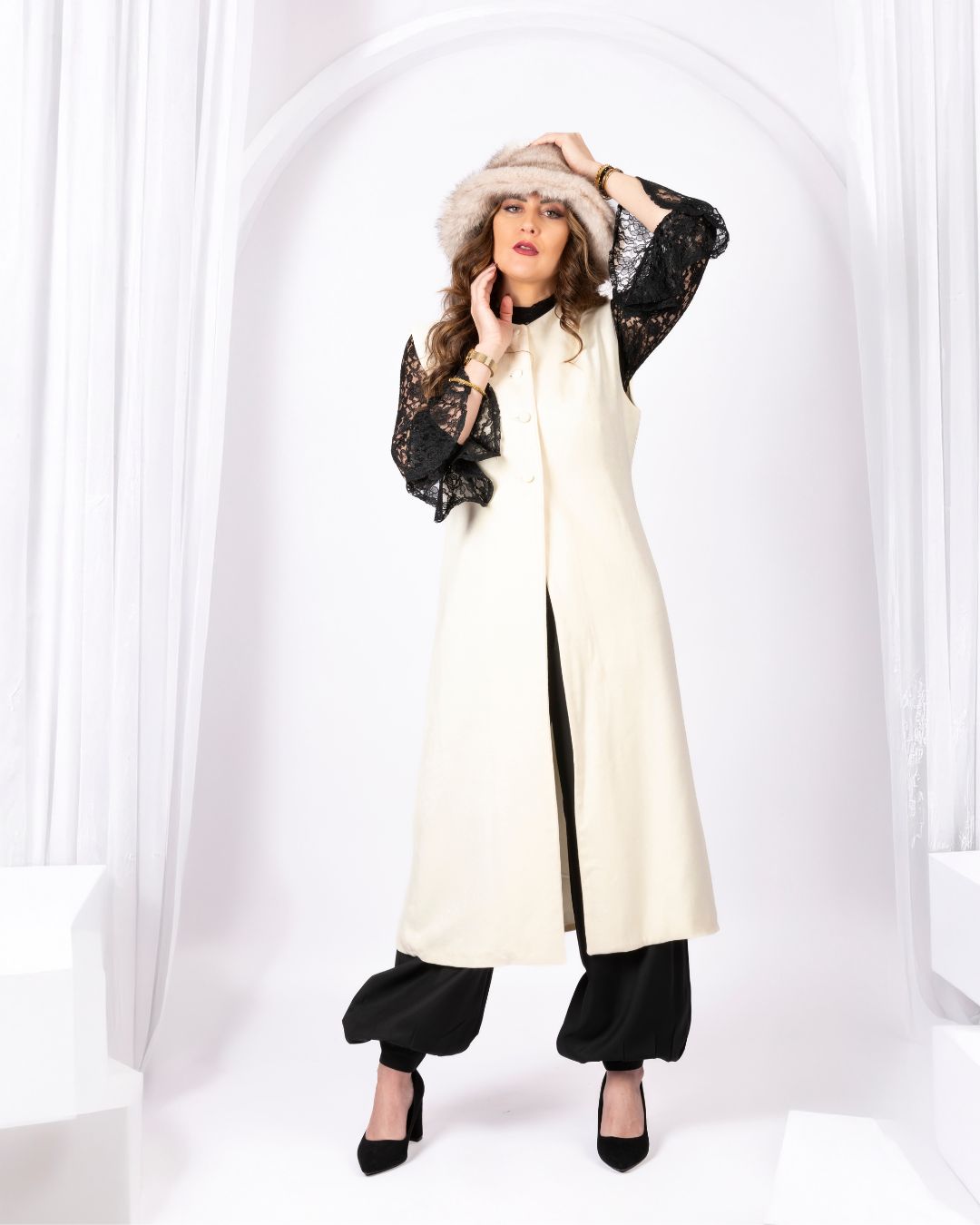 gilet long en cachemire doux
