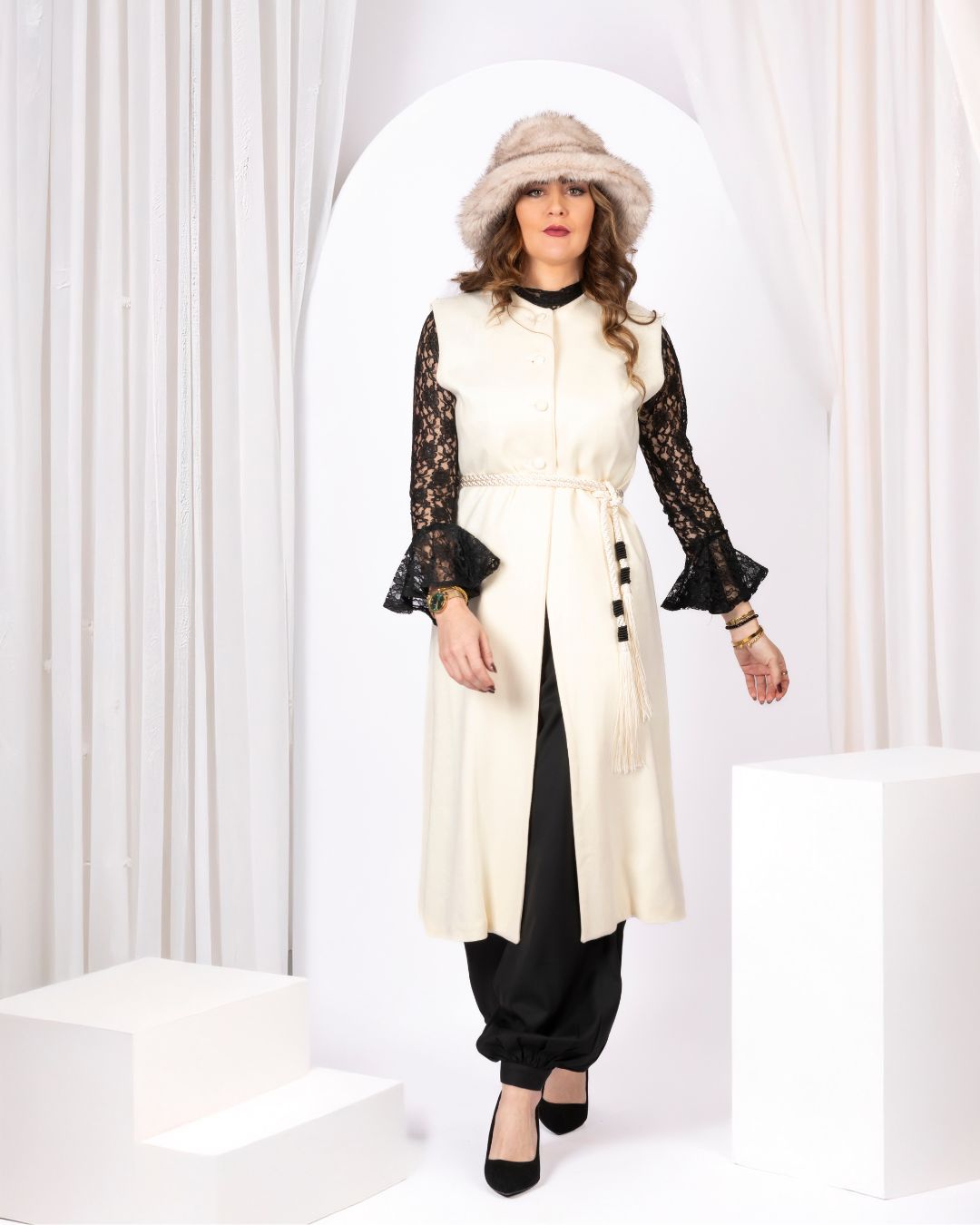 gilet long en cachemire doux