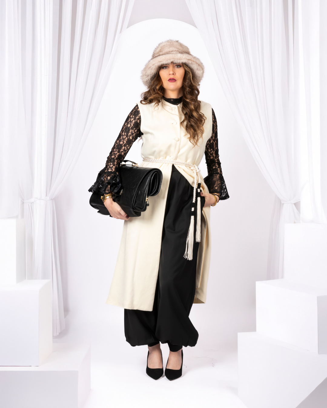 gilet long en cachemire doux