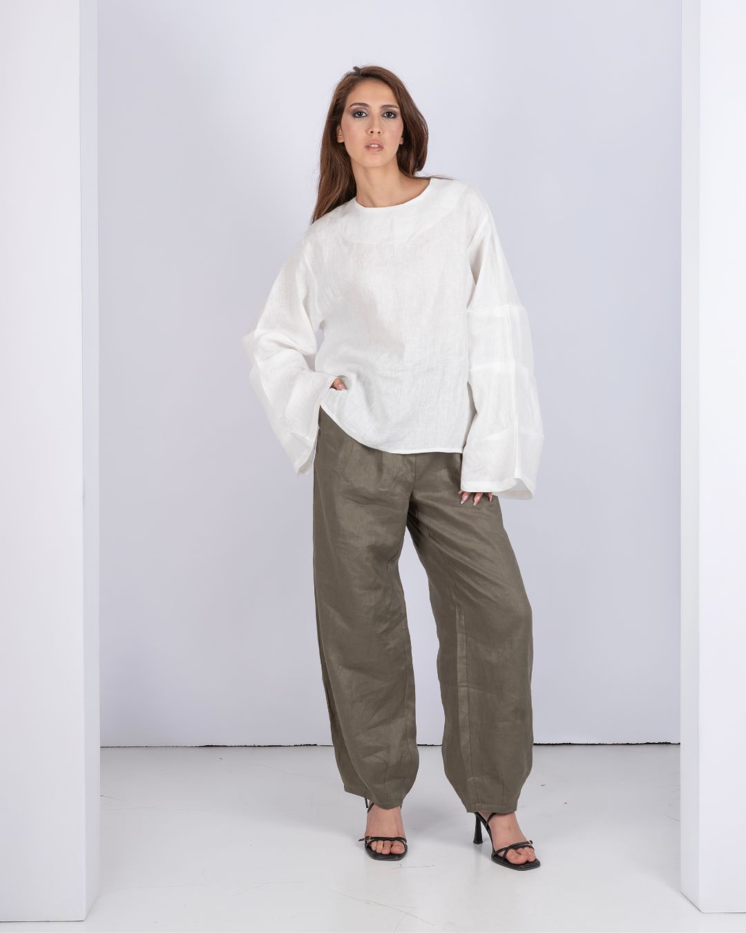 blouse vanilla en lin