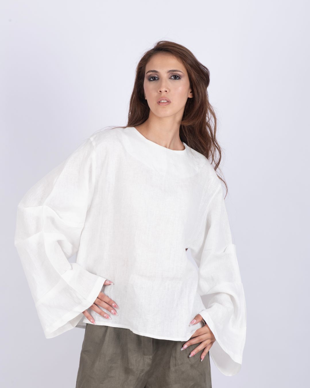 blouse vanilla en lin