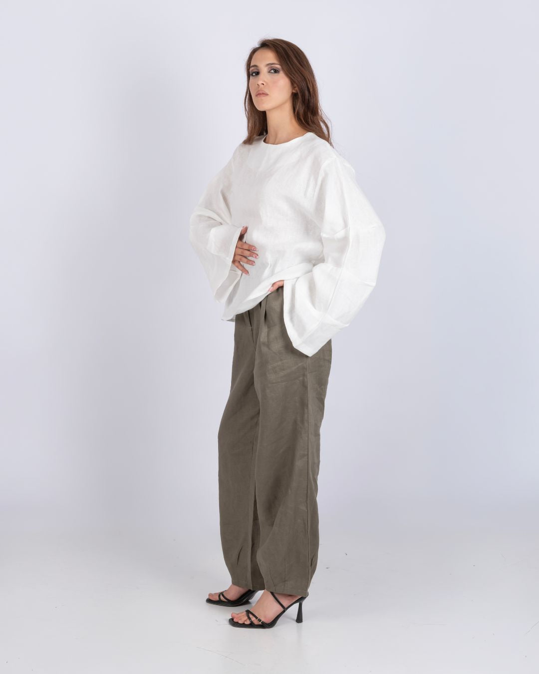 blouse vanilla en lin