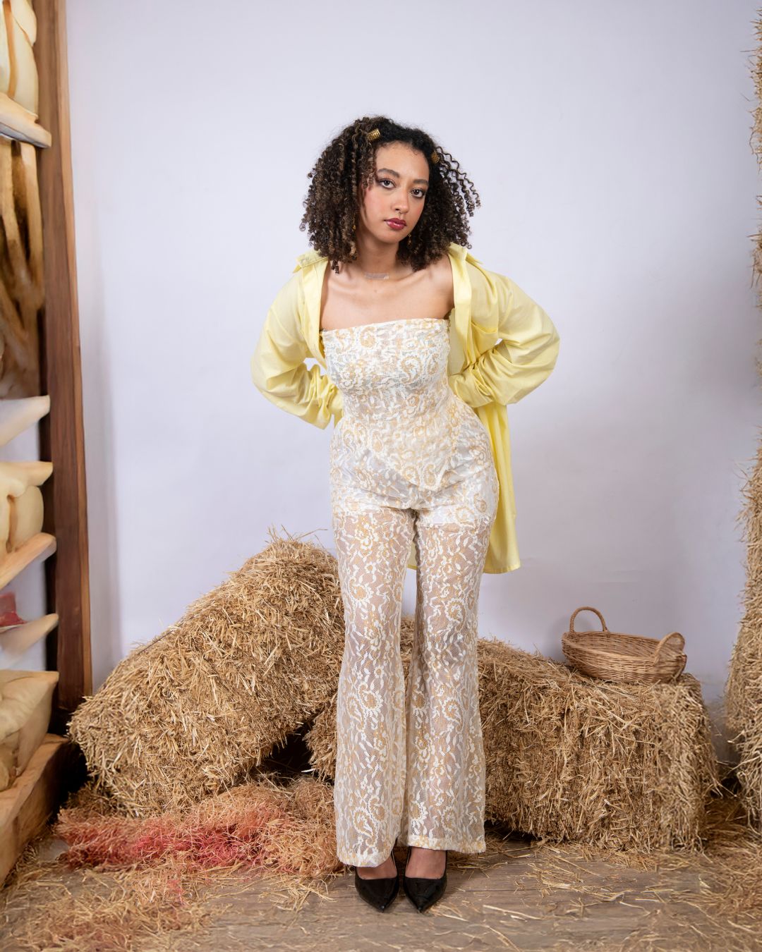 Pantalon en dentelle avec doublure