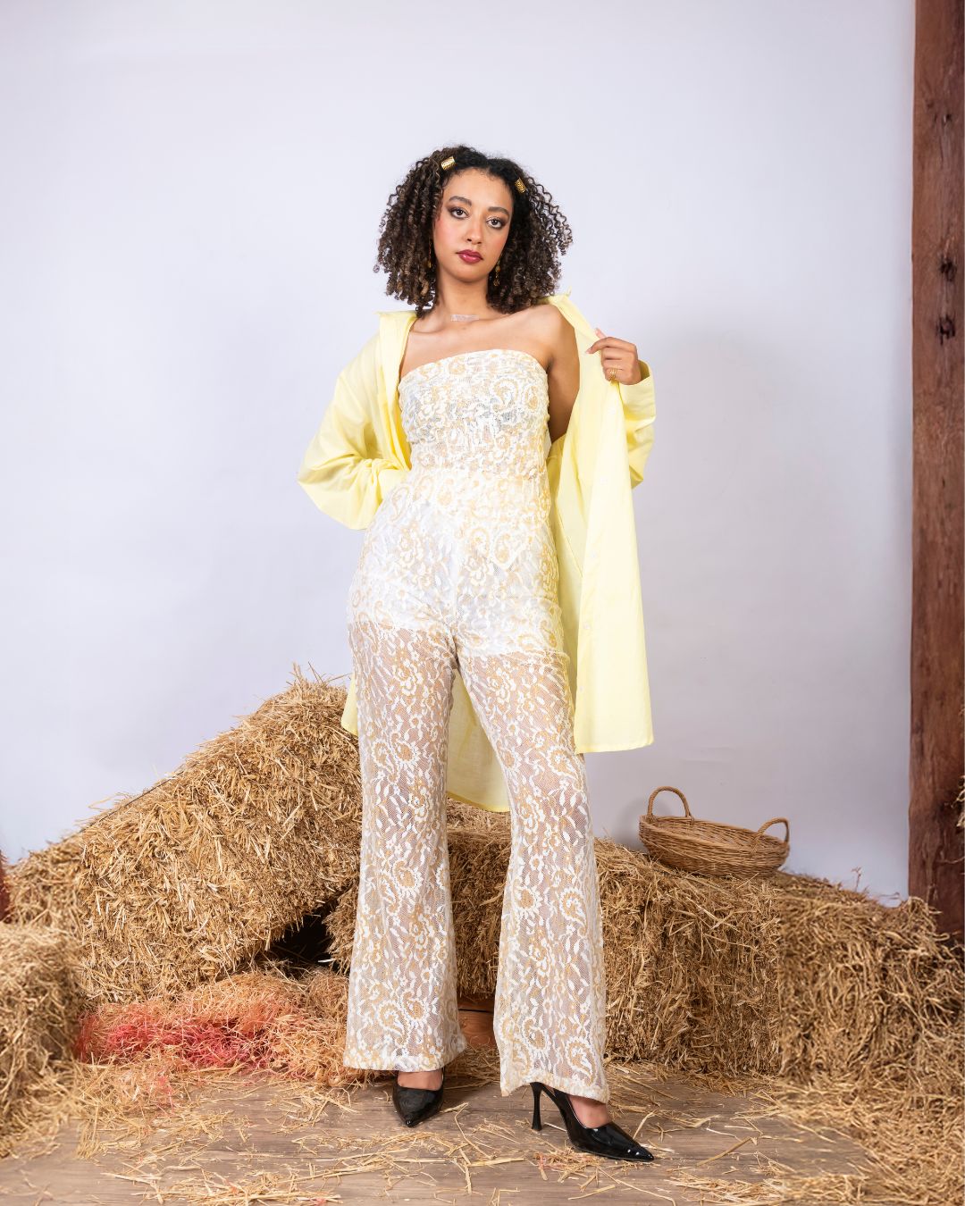 Pantalon en dentelle avec doublure