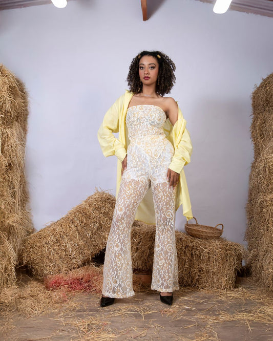 Pantalon en dentelle avec doublure